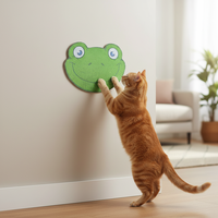 Grattoir pour chat en carton ondulé, forme de grenouille classique, mignon, écologique, durable, réversible, pour usage intérieur