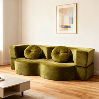 Nuevo Sofá Cama de Tela Comprimida con Embalaje Estándar 2025, Sofá Modular Convertible 2 en 1, Plegable, Duradero y Moderno para Hotel