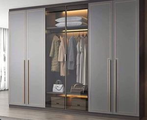 Custom Luxury Modern Walk in Closet System Design <b>Wooden</b> Bedroom Cabinet Bedroom Open Wardrobe - Product Image 4