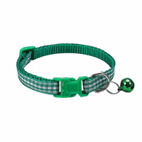 Collier pour chat en tissu écossais réglable en gros, accessoires décontractés pour animaux de compagnie, collier à clochette pour animaux de petite et moyenne taille