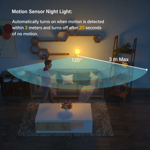Minimalist Square <b>Motion</b> <b>Sensor</b> <b>Night</b> <b>Light</b> 2700K Soft Warm LED Indoor Decorative Lighting ABS Housing OEM Available - Product Image 3
