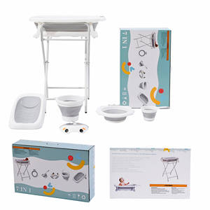 Paquete de Regalo Grande para el Cuidado del Bebé Recién Nacido, Soporte para Bañera, Mesa y Perchero de Plástico, No Requiere Flexión - Product Image 1