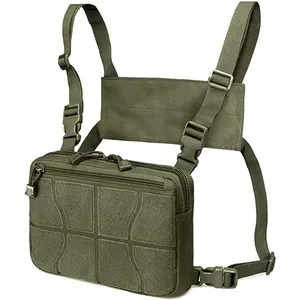 Molle Vest Pouch Tactical Chest Rig Bag Adjustable Shoulder Tactical Vest Bag with Suspenders