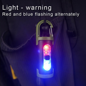 <span class=keywords><strong>Mini</strong></span> <span class=keywords><strong>Torcia</strong></span> LED Ricaricabile con Doppia Fonte di Luce, Luce Laterale COB, Segnalazione Rossa e Blu, con Gancio per Campeggio ed Emergenze - Product Image 5