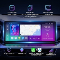 Reproductor Multimedia Estéreo para Auto, Pantalla Táctil Android 15 de 12.3 Pulgadas, Navegación GPS, Carplay, para Hyundai