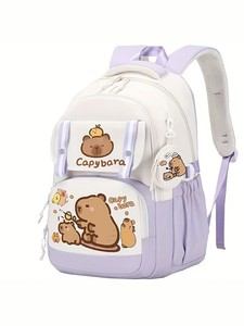 Nouveau Sac à Dos Scolaire Capybara Dessin Animé Mignon Grande Capacité pour Élèves et Enfants - Fournisseur de Sacs d'École Capybaras pour la Rentrée des Classes - Product Image 4