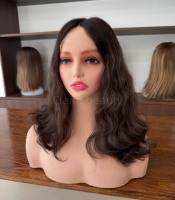 Perruques juives de haute qualité avec dessus en dentelle, ligne de cheveux naturelle, cheveux bruts non traités, dentelle suisse, perruque juive casher