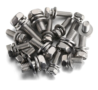 Vis SEMS à tête cylindrique à empreinte cruciforme GB9074.3 M3-M5 en acier inoxydable 304, filetage grossier, zinguée, avec rondelle combinée, métrique