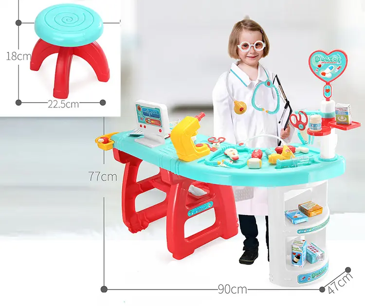 Children pretend play toys for kids DIY Medical Tools Small Clinic Set with music and light in doctor kits toys