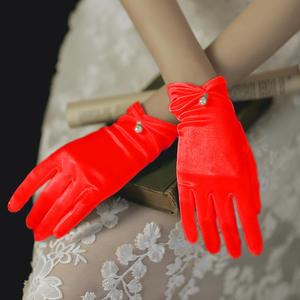 2022 vente en gros élégant Vintage gants de <span class=keywords><strong>mariage</strong></span> court mitaines de mariée Satin gants de mariée pour la fête de <span class=keywords><strong>mariage</strong></span> - Product Image 4