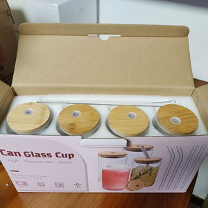 Dd1806 4 Gói Smoothie Rõ Ràng Mason Lọ Cho Qua Đêm Yến Mạch Có Thể Ly 16 Oz Tre Có Nắp Đậy Và Ống Hút Uống Kính Cốc Bộ - Product Image 2