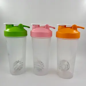 600ml taza de batido Color personalizado Fitness deportes agua proteína polvo coctelera botellas con agitador