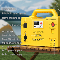 Système d'éclairage solaire domestique 20W 30W 50W avec 6 ampoules LED, FM, MP3, Bluetooth, système d'éclairage solaire portable avec allume-cigare
