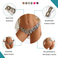 Celana Dalam Wanita Green Envoy Low Waist Ice Silk Bermotif T-Back Laser Cut Tanpa Garis Jahitan Model Thong Seamless