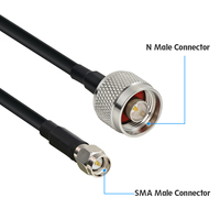 Câble d'antenne coaxial RF RG58 à faible perte, connecteur N mâle plaqué or vers SMA mâle, pour modem, routeur et pont sans fil