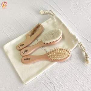 Nuevo Set de 3 Piezas 2025 para Bebés, Cepillo y Peine para Cabello de Madera Súper Suave, con Logotipo Personalizado para <span class=keywords><strong>Recién</strong></span> <span class=keywords><strong>Nacidos</strong></span> - Product Image 3