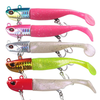 Leurre souple pour jigging, appât vivant, 30g/40g/50g, tête en acier haute teneur en carbone, queue en T, triple hameçon, pour la pêche en bateau en mer