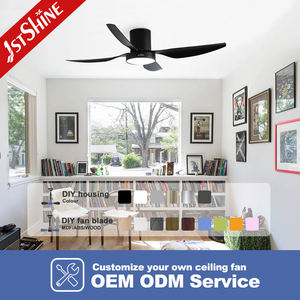 1stshine ventilateur de plafond LED noir 52 pouces économie d'énergie 4 pales ABS ventilateur de plafond avec lumière LED - Product Image 4