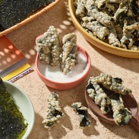 Snacks de Tempura Sin Aditivos Aptos para Niños, Ricos en Fibra Dietética, Ricos en Vitaminas, Sabor a Algas Marinas, Crujientes de Algas Marinas