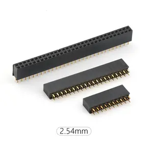 Female Header 2.54 Female Header DIP Double Row Right Angle 2.54 Mm Pin Header Pitch 2Pin-40Pin Board To Board 180 Degree Female 40 Pin Header