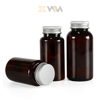Flacon vide en plastique ambré pour pilules, vitamines et suppléments – Bouteille en plastique PET pour capsules