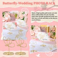 Porte-numéros de table en forme de papillon doré, porte-cartes de table, porte-photos en forme de papillon pour la décoration de la réception de mariage