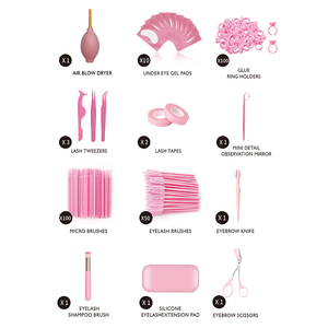 Iconsign-kit de herramientas de extensión de pestañas, conjunto portátil de extensiones de pestañas de color rosa - Product Image 2