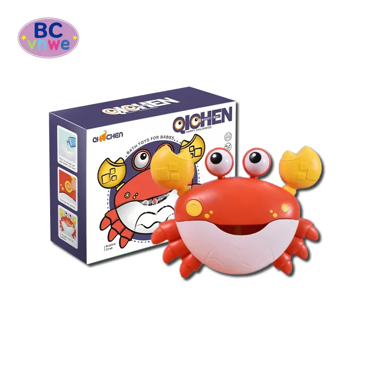 Hot Crawling Crab Baby Bath Toy Funny Bubble Machine with Automatic Soap Maker and Music Made of Plastic and Water