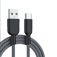 Câble USB Type-C tressé ZEANDA de haute qualité 5V/2A, 1m, noir/blanc, PVC, charge rapide, pour téléphone, ordinateur, jeux, appareil photo, en stock