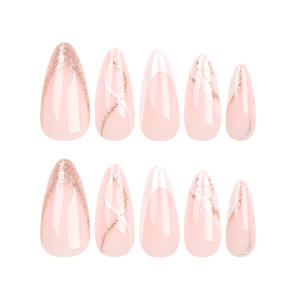 <span class=keywords><strong>Patch</strong></span> longue longueur faux ongles paillettes style français presse sur les ongles - Product Image 5