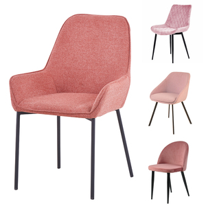 Chaise de salle à manger en métal avec revêtement en cuir PU, tissu moderne, couleur orange, pour terrasse, chaise de restaurant professionnelle, chaise de luxe - Product Image 1