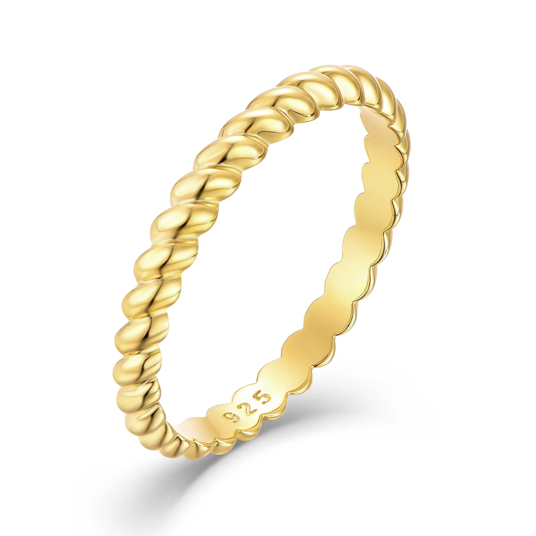 Anel de prata esterlina 925 para mulheres, joia de ouro banhada a ouro 18K, vintage minimalista personalizado OEM, casamento de luxo