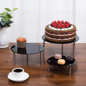 Set Of 3 Round 3 Tier Round Cake Display Birthday Party And Wedding Decoration Transparent Acrylic Cake Stand