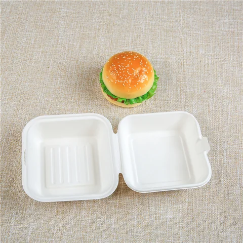 Biodegradable disposable food clamshell/3 5 compartments food box/tray
