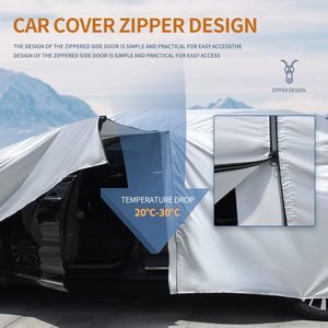 Housse de voiture imperméable personnalisée, protège le logo OEM, vente en gros d'usine, compatible avec tous les modèles de voitures. - Product Image 4