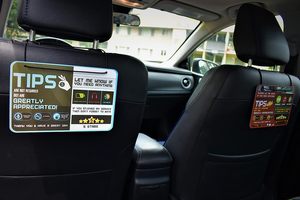 Venta caliente de punta y señal de no fumar para uso de taxis y conductores Calificación <span class=keywords><strong>Taxi</strong></span> Driver Rideshare Tip Sign para apreciado - Product Image 5
