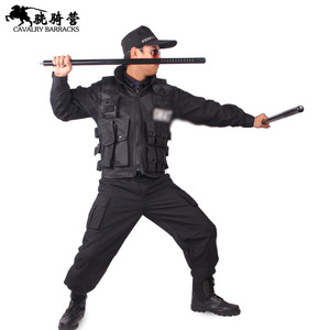 Bâtons de sécurité PC 160 cm noirs avec verrouillage par torsion, équipement de protection - Product Image 2