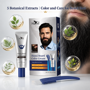 Tinte para Barba en Crema a Base de Hierbas, Sin Amoníaco, en Envase de Plástico, Suave para Piel Sensible, <span class=keywords><strong>Color</strong></span> para Bigote, Cubre las Canas, Venta al Por Mayor - Product Image 2