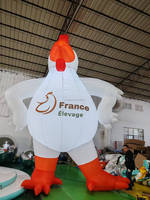 Poulet blanc gonflable géant personnalisé Publicité blanche Cartoon Décoration extérieure Poulet publicitaire gonflable