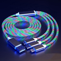 Chargeur USB Rapide 3-en-1 Lumineux LED Câble de Données à Charge Rapide Portable en Cuivre Pur avec Étui de Transport pour Ordinateur Imprimante