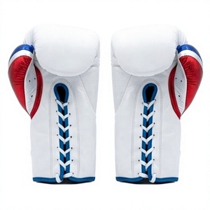 Guantes de Boxeo Blancos Hechos a Medida, 10oz, Cuero Vacuno, Relleno de Crin de Caballo, Cierre de Velcro, Equipo de Entrenamiento - Product Image 2