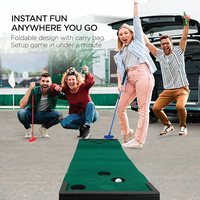 Jeu de putting green d'extérieur avec mini-tapis de golf, 2 putters et 6 balles, double jeu de golf
