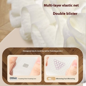 Bola de esponja de baño de plástico de doble cara, toalla de flores dos en uno y soporte para jabón, Red de espuma, artefacto de baño - Product Image 2