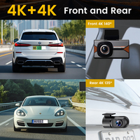 Caméra embarquée 4K 3840*2160P 3,0 pouces avec Wifi et GPS, double objectif avant et arrière 4K+4K, enregistreur DVR de voiture, compatible carte SD jusqu'à 256 Go
