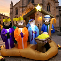 Crèche de Noël gonflable sur mesure de 7 pieds avec lumières LED intégrées, décor extérieur imperméable pour jardin