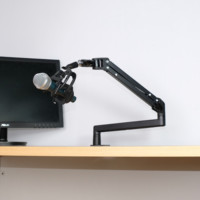 Support de microphone métallique à bras articulé réglable à profil bas, compatible avec diverses marques, accepte les petites commandes OEM