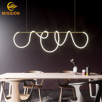 Nordique créatif personnalité lignes minimaliste salle à manger lustre salon modèle chambre réception Bar lumière luxe bureau
