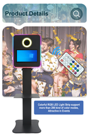 Photomaton DSLR de haute qualité noir et blanc avec écran tactile 15,6 pouces, garantie 1 an, compatible avec les imprimantes mini-ordinateurs DSLR