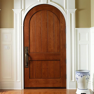 Portes extérieures modernes en <span class=keywords><strong>bois</strong></span> et verre, étanches, avec design arqué et dessus rond, pour appartements et maisons (vente en gros) - Product Image 2