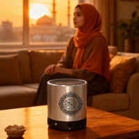 Speaker Al-Quran Mini Portabel Berbahan Logam Dengan Remote Control Pemutar Audio BT Untuk Sholat dan Bacaan Islami